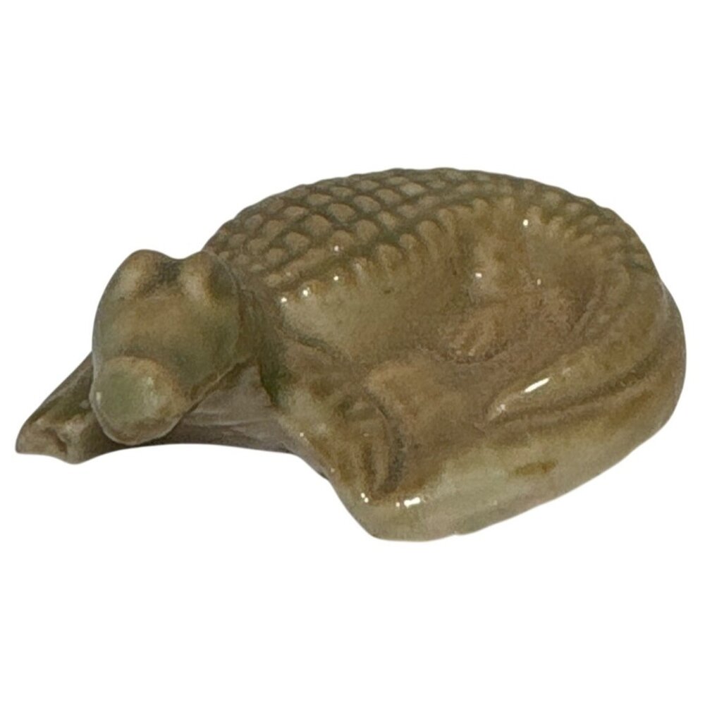 Miniature Vintage Wade Whimsies England Ceramic Alligator Figurine Red Rose Tea